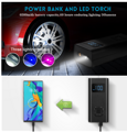 Prenosný kompresor s power bankou a LED svetlom
