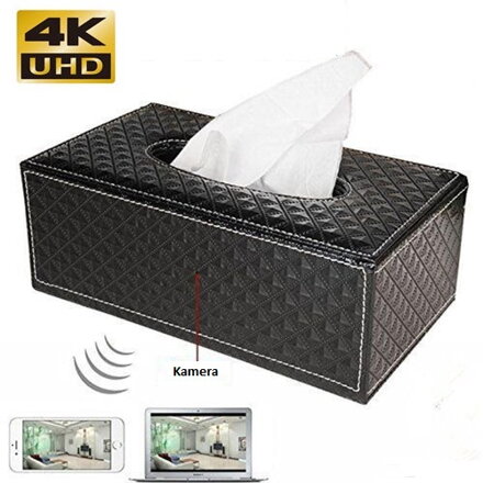 4K WiFi kamera skrytá v boxe na obrúsky