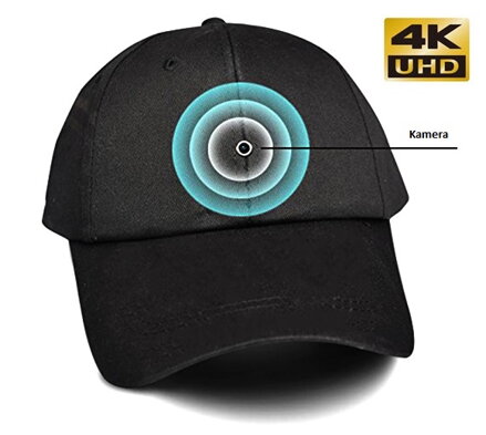 4K WiFi kamera skrytá v šiltovke s SD rekordérom