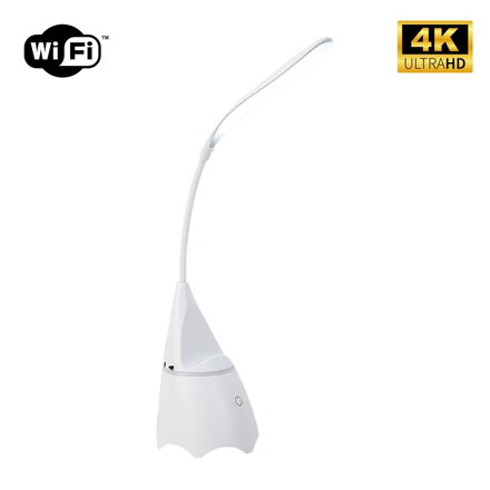 4K WiFi kamera skrytá v lampičke s bluetooth reproduktorom