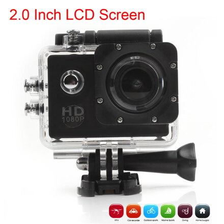 Športová Full HD kamera 1080P, vodotesná