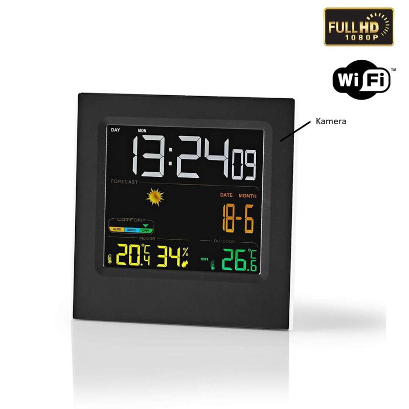 WiFi kamera skrytá v meteostanici s vonkajšou jednotkou